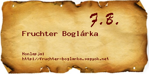 Fruchter Boglárka névjegykártya