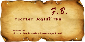 Fruchter Boglárka névjegykártya